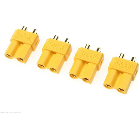 Revtec - Connector - XT-30 - Gold Plated - Male - 4 pcs