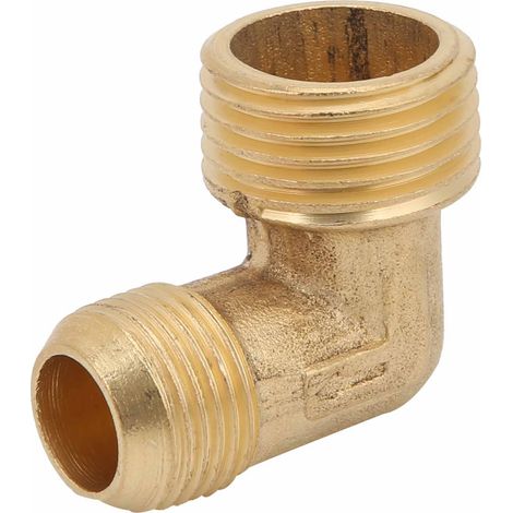 Raccord coudé à 90° en laiton avec clapet anti-retour unidirectionnel pour compresseur d'air 1100 W, 1/2 x 3/8 po, chanfreiné