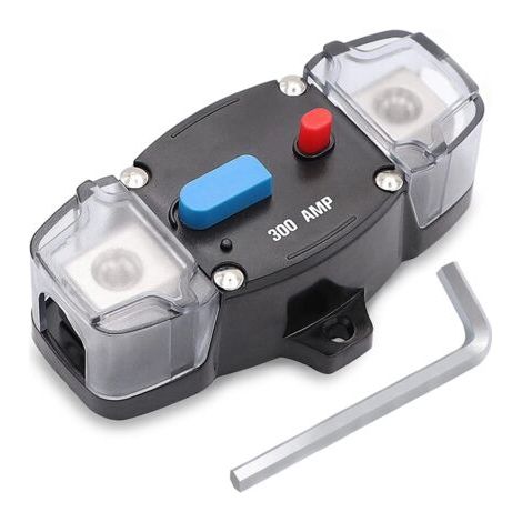 Tigrezy 12–48 V DC 300 Ampere Leistungsschalter mit manueller Rückstellung, 0–8 Gauge Auto-Stereo-Audio-Sicherung für Auto, Wohnmobil, Marine