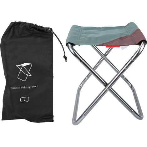 Tabouret pliant en toile Oxford portable pour camping, pique-nique, pêche, barbecue (vert foncé) (1/5)