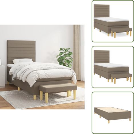 Boxspringbett mit Matratze Taupe 80x200 cm Stoff - Boxspringbett - Doppelbett - Bettenrahmen - Schlafsofa - Tapete (1/5)