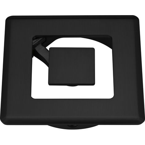 Confurn Kabeldurchgang Orbit 90x90mm Kabelmanagement Kabeldurchführung mit aufklappbarem Mittelteil, Zinkdruckguss, schwarz