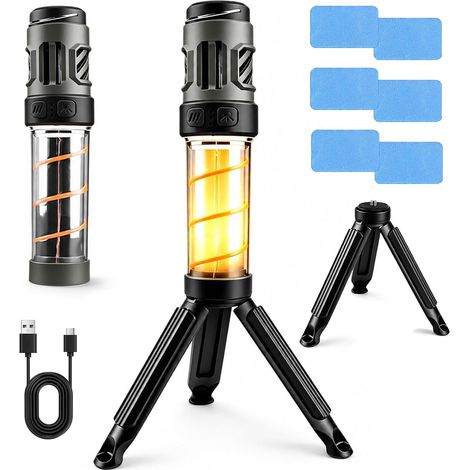 Lampe Anti-Moustique Rechargeable, Lampe de Camping Portable LED, 5 Modes de Luminosité, 3000 mAh, Torche Anti-Moustique Extérieur, Lanterne de Camping USB Étanche pour Tentes, Jardin, Urgence (1/5)