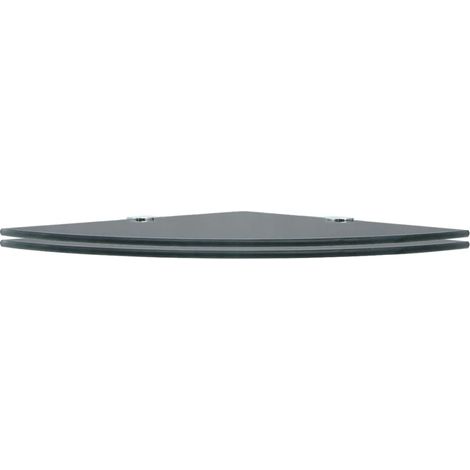 INLIFE Étagères d'angle 2 pcs et supports chromés Verre Noir 35x35 cm (1/5)