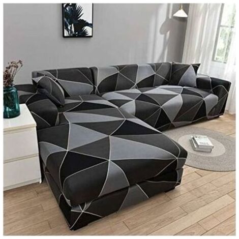 Housse de canapé d'angle Extensible Couverture de Canapé en Forme de L, pour canapé 1/2/3/4 places(Le Revêtement de Canapé d'angle en L Doit en Acheter Deux) (Color : D, Size : 1 place (90-140cm)) ths (1/4)