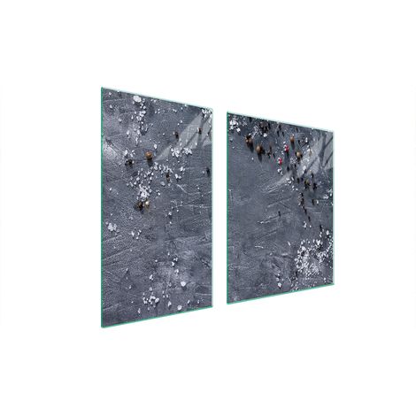 Glasplatte und Schneidebrett 100x52 SLATE