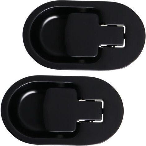 Paquet de 2 pièces de rechange pour fauteuil inclinable en métal, poignée en métal Durable, levier de dégagement de canapé inclinable, poignée de traction de remplacement, Kit noir (1/5)
