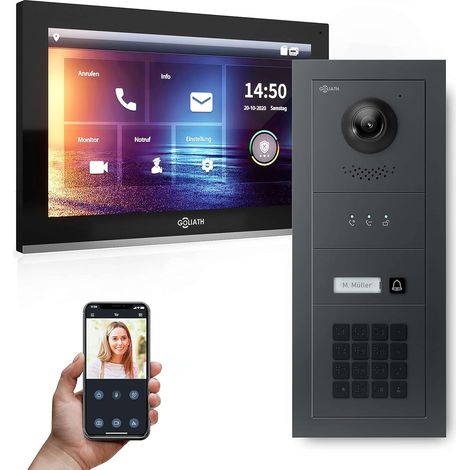 GOLIATH PRO IP Gegensprechanlage Anthrazit 1-Fam 10" HD Keypad 180° Kamera