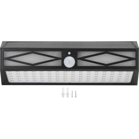 Applique murale solaire à flamme de 152 LED avec détecteur de présence, étanche, pour cour ou escalier. (1/5)