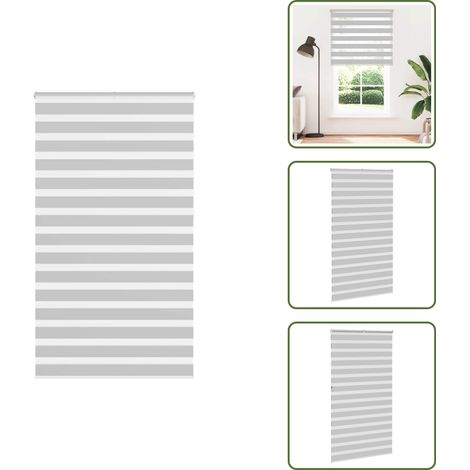 Zebrarollo Hellgrau 125x230 cm Stoffbreite 120,9 cm Polyester - Zebra-Jalousie - Zebra-Jalousien - Zebra-Rollo - Doppelrollo (1/5)
