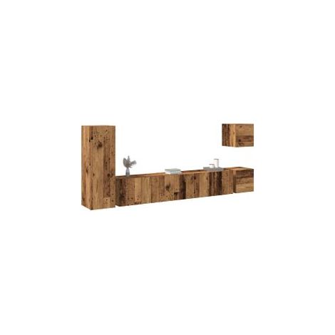 Ensemble de meuble TV mural 5 pcs vieux bois bois d'ingénierie (1/5)