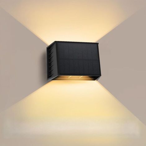 Applique Murale Solaire Extérieure Réglable Haut/Bas, 3000 K Étanche IP65 pour Jardin, Patio, Terrasse et Clôture (1/5)