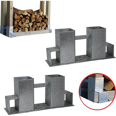Holzstapelhilfe Stapelhilfe Holzstapelhalter Brennholz Kaminholzregal 2 Stück (1/5)