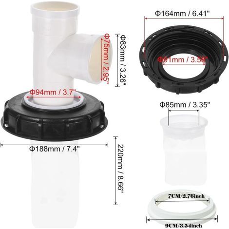 F-Forme Couvercle de Réservoir IBC avec Filtre en Nylon Lavable pour Réservoir d'eau de Pluie IBC 1000 litres,Filtre À Couvercle IBC Accessoires de Réservoir IBC,Filtre à Eau de Pluie en Nylon 165 mm (1/3)