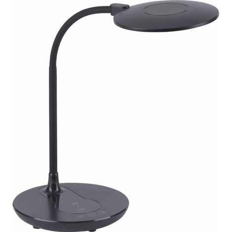Lampe LED JUST LIGHT 14416-18 noire, 5W, 600lm, CCT, charge téléphones (1/5)