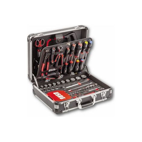 Usag – Valise de maintenance U00020011 – 16 douilles 1/2" et 1/4" – 12 clés combinées – Structure en aluminium avec renforts (1/5)