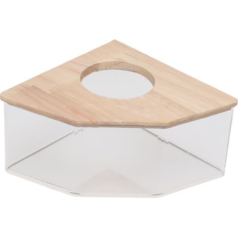 Boîte de bain à sable pour hamster en acrylique avec ventilateur à angle droit (1/5)