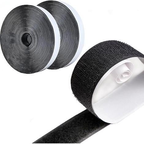2cm5m adesivo,adesivo forte per tessuto,strappo adesivo,Ganci Nastro Adesivo,Feltro Adesivo Forte Biadesivo,Nastro a Strappo Adesivo,per fai da te, Lavori Manuali(Noir) (1/5)