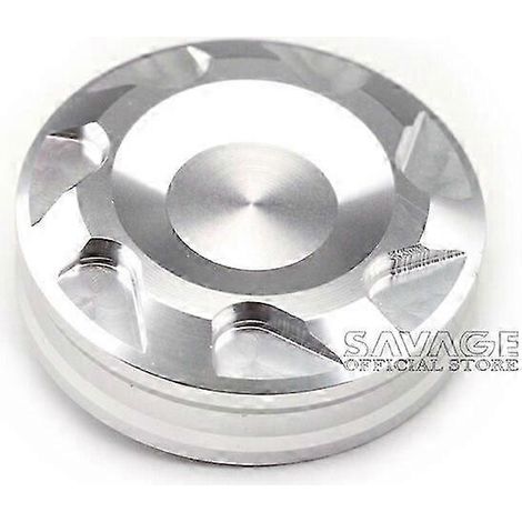Bouchon de réservoir de cylindre de frein avant pour Kawasaki ZX6R ZX10R ZX14R 1000 Z1000SX, accessoires moto, couvercle de liquide d'huile CNC, protège-tibias de moto (argenté) (1/5)