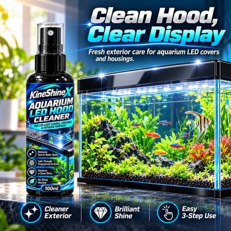 KineShineX Aquarium LED-Lichtabdeckungsreiniger - Entfernt Wasserflecken, Staub und Fingerabdrücke von Aquariendeckeln, Lichtabdeckungen und Außengehäusen. (1/5)