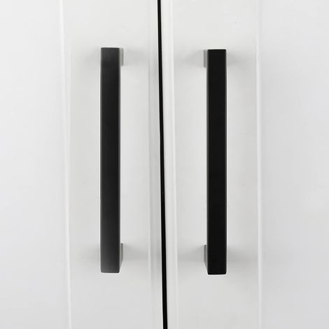 Tirador de mueble de cocina negro, distancia entre centros 96 mm, tirador de mueble de acero inoxidable, adecuado para puerta de mueble de cocina, 2 piezas (1/5)