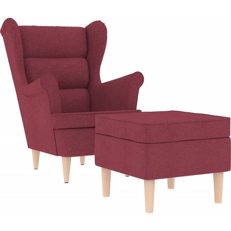 Maison Exclusive - Sessel mit Fußhocker Weinrot Stoff