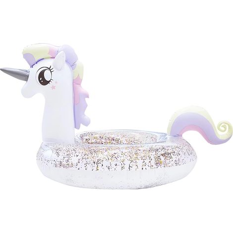 Bouée Licorne, Licorne Anneau de Natation, Flotteur de Piscine Gonflable avec Paillettes, Unicorn pour Adultes et Enfants Bouée d'été Eau Jouet (1/5)
