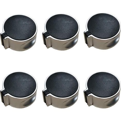 6 Pièces Boutons Four Cuisinière, Cuisinière à Gaz Boutons, Bouton Cuisinière à Gaz, Bouton Gaz, Alliage Universel Mode Interrupteur à 45° Noir Bouton Gaz pour Cuisine à Domicile, 8 mm (1/5)
