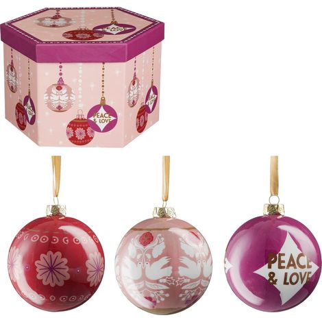 House of Seasons Ensemble de boules de Noël Rouge H7.5xl7.5xL7.5cm (1/3)