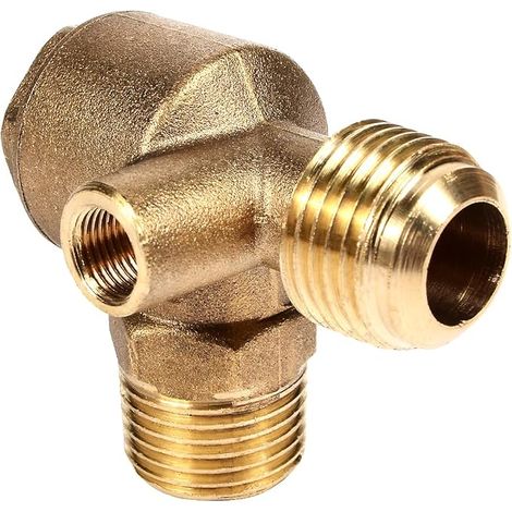 Air Compressor Check Valve Brass 3 Way Female Thread Fitting Tool (1/2" x 1/2" x 1/2" x 1/2" x 1/2") (1/5)