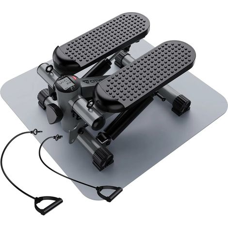 [NEUWERTIG] B-Ware Citysports Stepper Fitnessgerät Mini 2in1 Heimtrainer Lcd Display Schwarz Grau