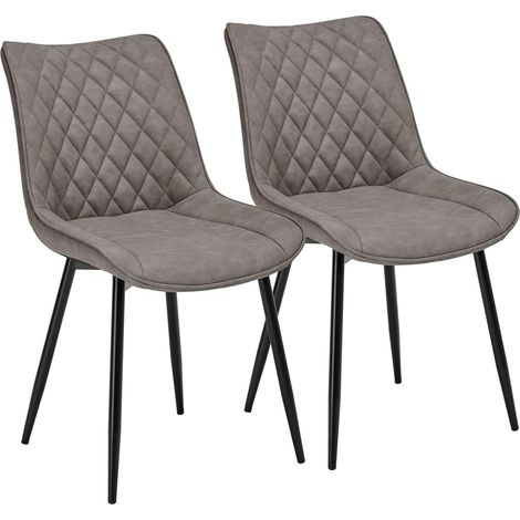 WOLTU 2pcs dining chairs Kitchen Counter chairs Lounge Leisure Living Room Dark Grey