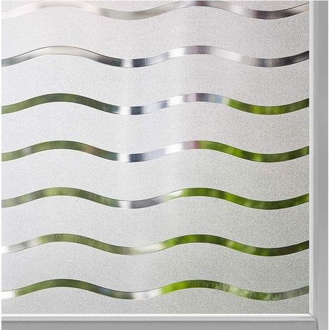 Pellicola opaca per finestre - protegge la privacy - effetto vetro satinato - texture ondulata - adatta per cucine e bagni - 445 (1/5)