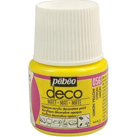Peinture acrylique - Pébéo - P.BO Déco - Jaune citron - Mat - 45ml (1/3)