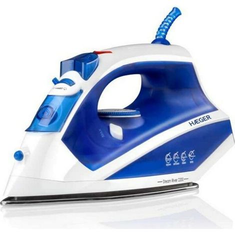 Fer à repasser haeger modèle 5608475008887 bleu 2200W inox (1/5)