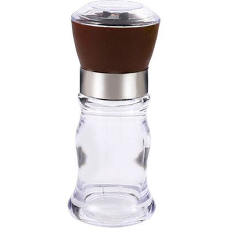 Moulin à sel et poivre en verre à poignées manuelles, flacon d'assaisonnement (1/5)
