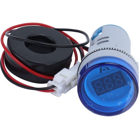 Ampèremètre numérique rond et précis, indicateur lumineux, 220 V CA, AD16-22DSA, bleu (1/5)