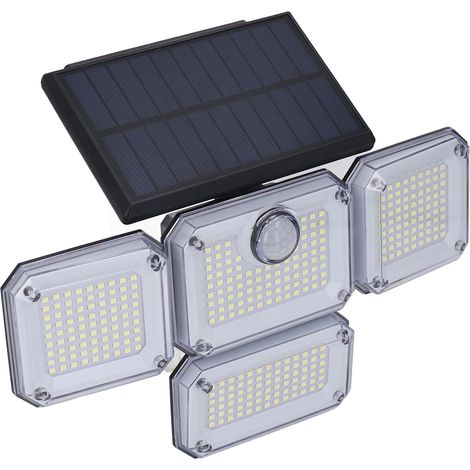 Lampadaire solaire extérieur 4 têtes rotatives flexible pliable IP64 résistant chaleur lampe jardin domestique (1/5)