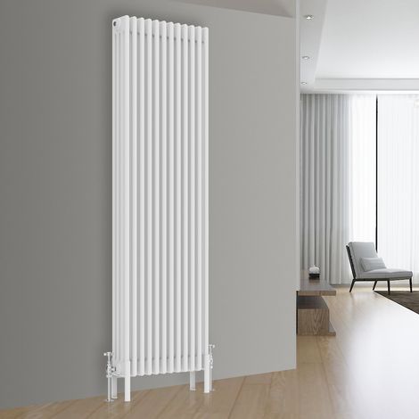 NRG White Traditional Cast Iron Style Radiator Central Heating Rads Vertical 4 Column 1800x560mm (1/5)