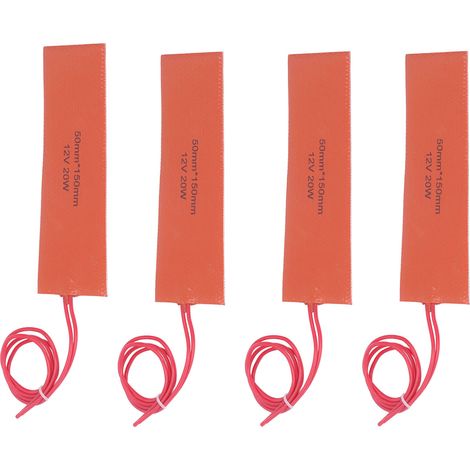 Lot de 4 tapis chauffants en caoutchouc silicone souple, couverture chauffante en caoutchouc pour équipements industriels, 20 W, 12 V (1/5)
