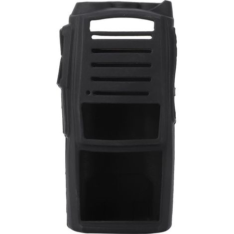Étui de protection en silicone souple compatible avec talkie-walkie Baofeng UV82, finition noire, résistant et ajusté pour un maintien optimal (1/5)