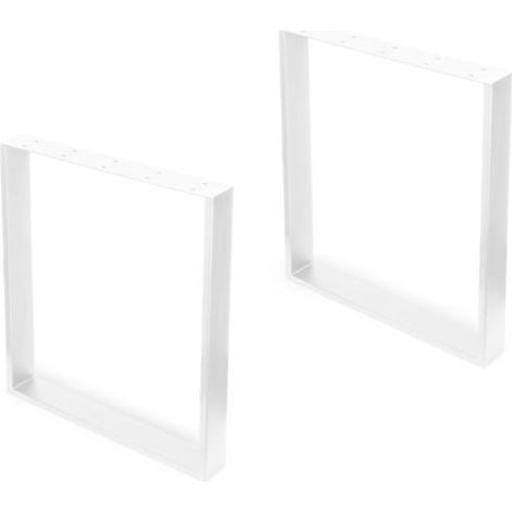 Emuca Juego de patas rectangulares Square para mesa, ancho 600mm, Acero, Pintado blanco - (1/5)