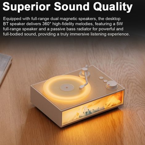 Altoparlante Bluetooth in vinile con diffusore di aromi e luce LED - Luce notturna decorativa per casa e ufficio (1/4)
