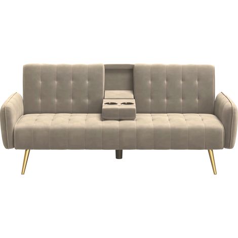 DIVANO NEW 196X81XH78CM BEIGE IN TESSUTO (1/3)