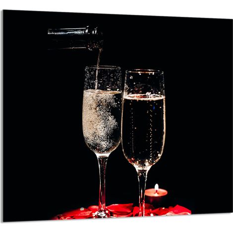 GLASPLATTE FÜR KÜCHE 65x60 Wein