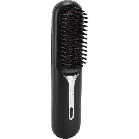 Brosse lissante sans fil rechargeable aux ions négatifs, chauffe rapide, idéale pour la maison et les voyages. (1/5)