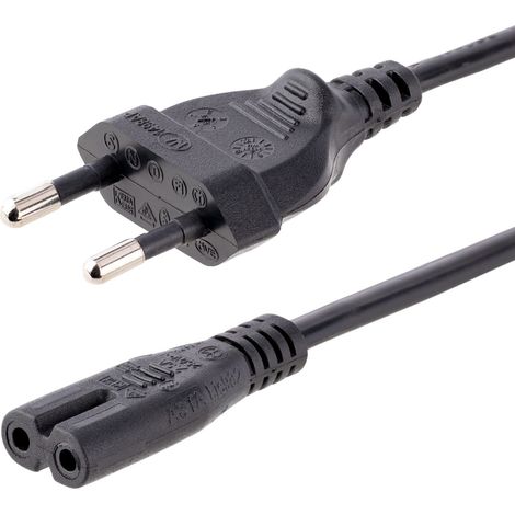 StarTech.com Cavo di Alimentazione CA da 3m, Spina EuroPlug a C7, 2.5A-250V, 18AWG, Cavo Elettrico di Ricambio con spina italiana per Notebook / Stampanti/Monitor/Laptop, Cavo alimentazione bipolare (1/4)