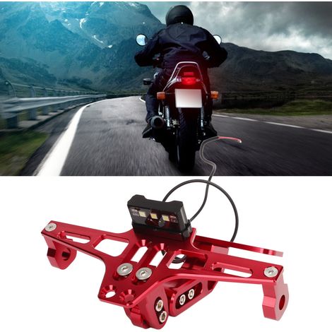 (Exclusivité Mexique) Support de plaque d'immatriculation arrière modifié pour moto avec feu, support de plaque d'immatriculation réglable MSX, support en alliage d'aluminium CNC (1/5)