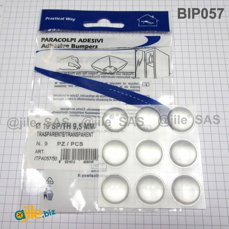 Ajile - Pied Adhésif Cylindrique Transparent Diamètre 20 mm Épaisseur 6,2 mm x 9 pièces (1/3)