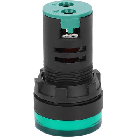 Lampe de signalisation verte 22 mm, puce LED haute luminosité, longue durée de vie, voyant indicateur DC24V (1/5)
